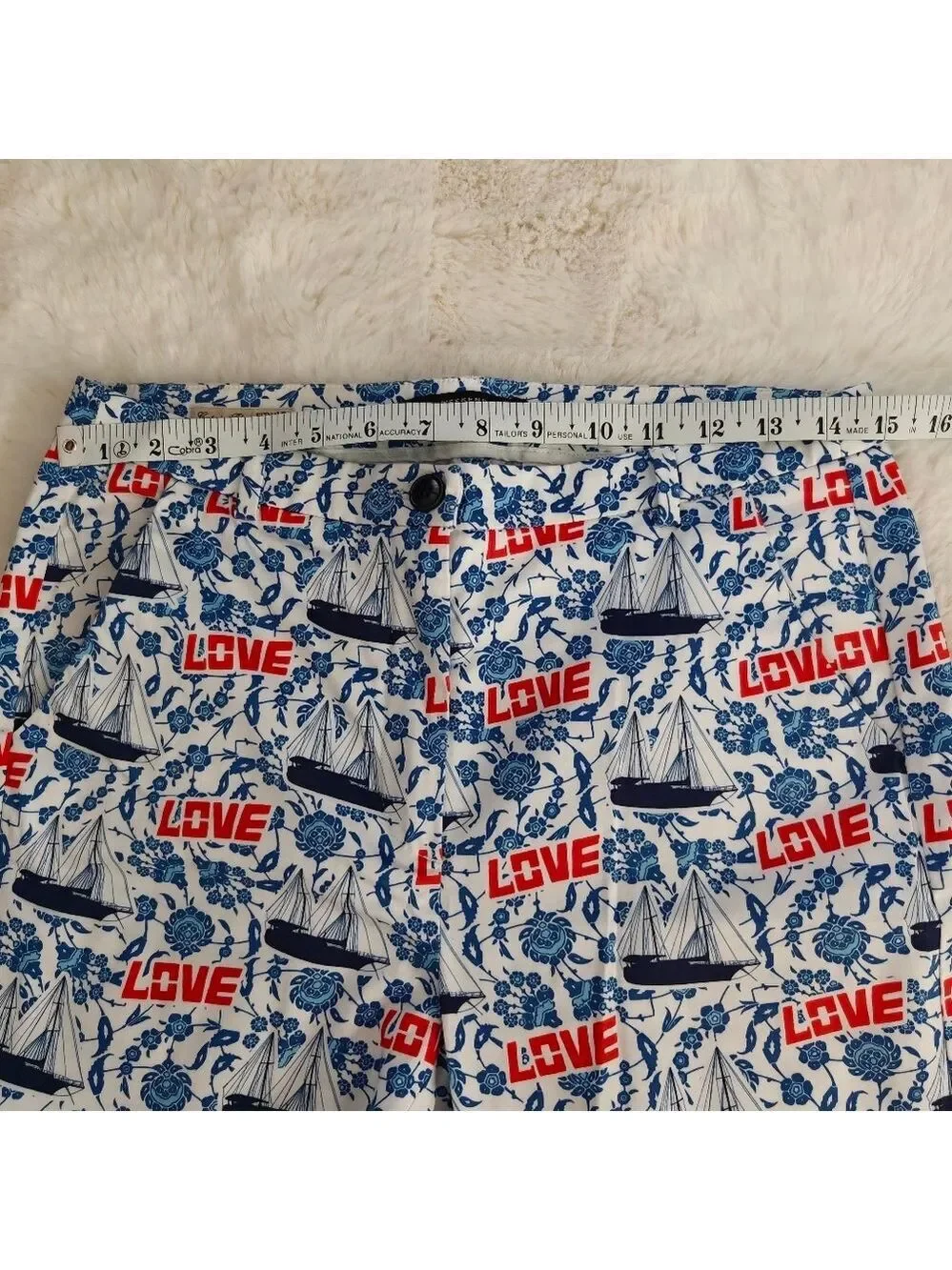Max Mara Weekend Capri Flare Pants Womens LOVE Boat Floral Coastal Sail Vacation